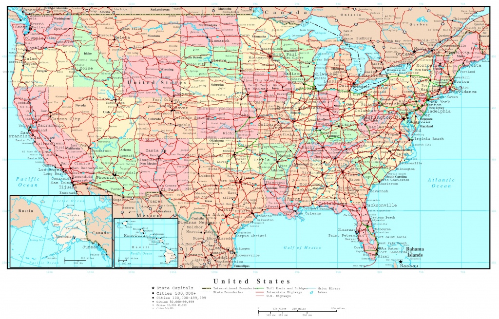 Us Map Of States Printable Large Detailed Political And Road Map Of - United States Road Map Printable