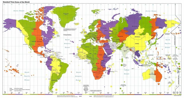 Printable Time Zone Map