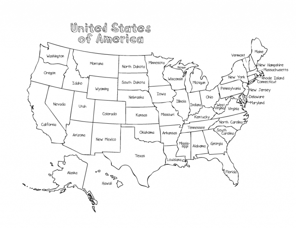Us Map Without State Names Printable Coloring Map Us And Canada - United States Color Map Printable