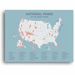 Us National Parks Map, Black Usa Map, Poster, Map Of The United   Printable Map Of Us National Parks