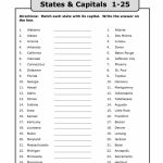 Us State Map Quiz Printable Us Capitals Map Quiz Printable State   50 States And Capitals Map Quiz Printable