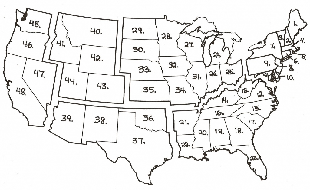 Us State Map Test | Fysiotherapieamstelstreek - Us States Map Test Printable