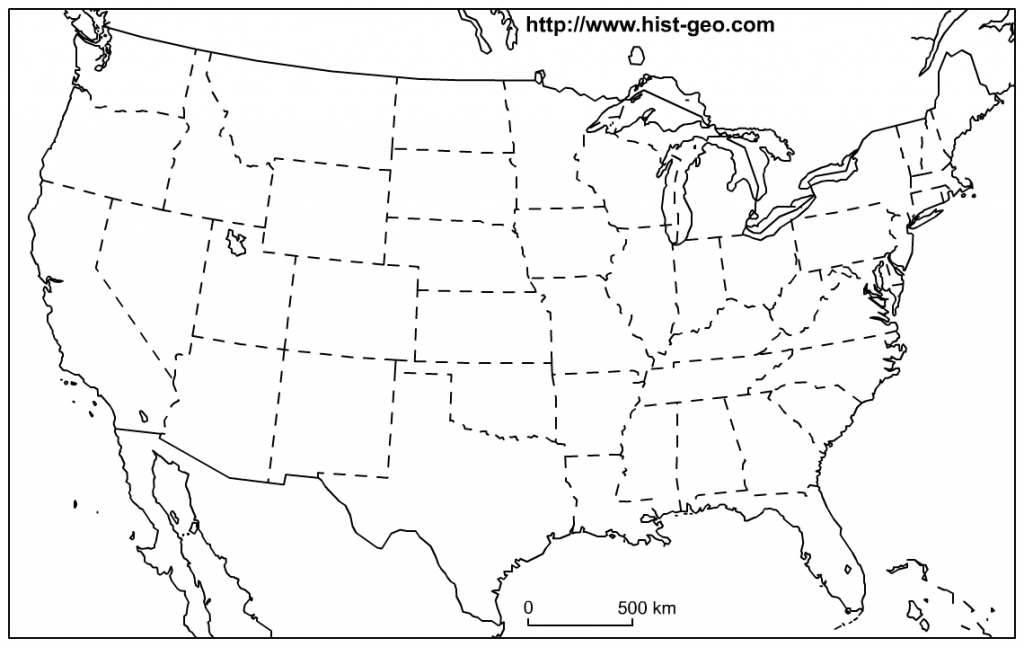 Us States Blank Map (48 States) - Map Of Us Blank Printable