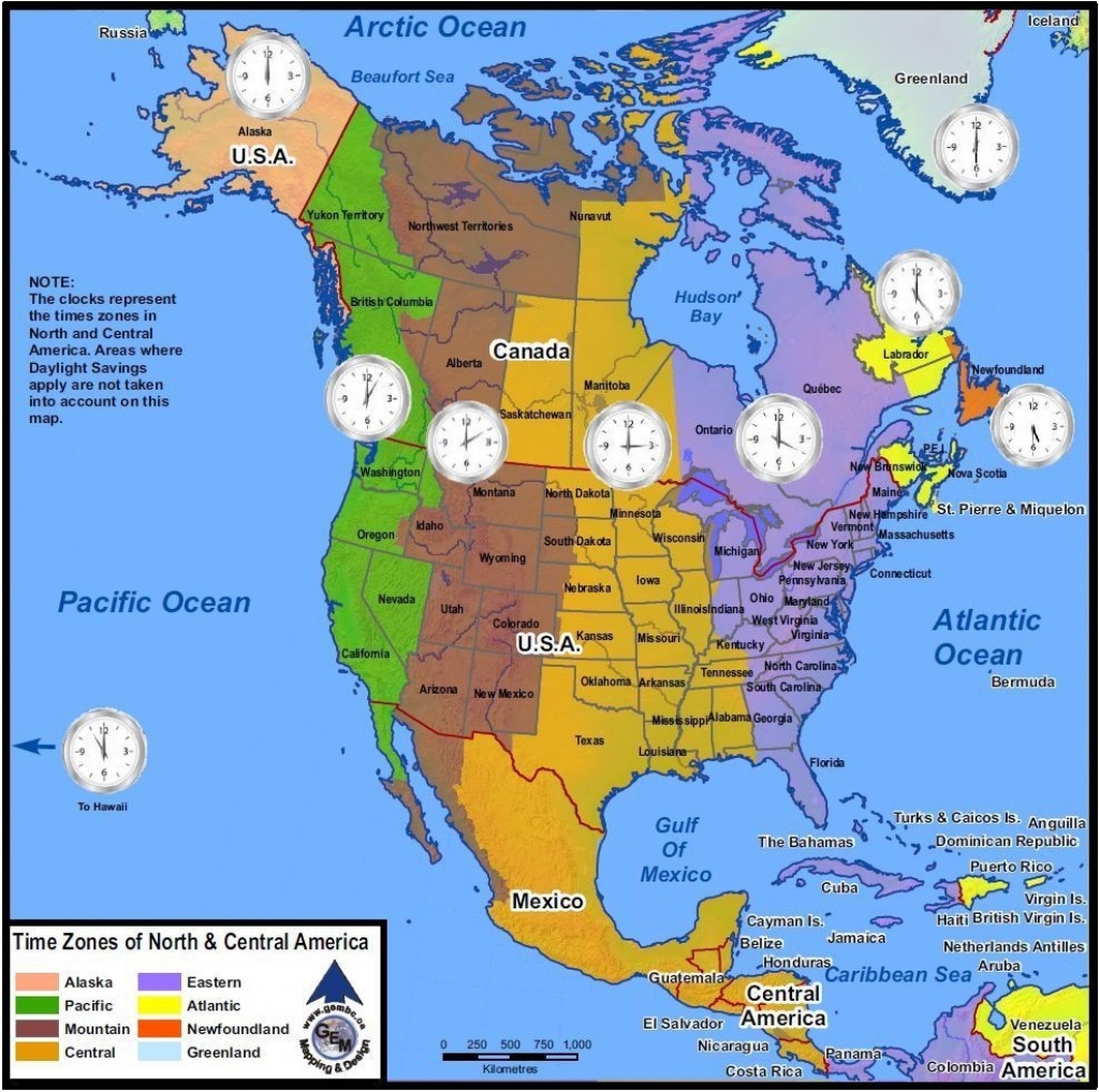 Us Time Zone Map With Cities Detailed North America Zones At New Of - Printable North America Time Zone Map