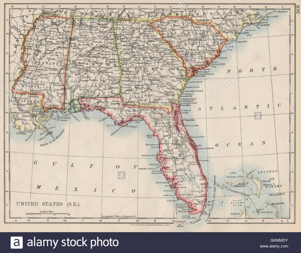 Usa Grand Sud. Caroline Du Sud Floride Géorgie Alabama Mississippi - Mississippi Florida Map