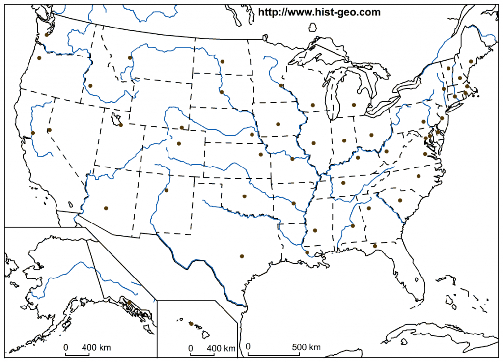 Usa Map States And Capitals Printable Us Map Quiz Abbreviations Usa - Blank Us Map Quiz Printable