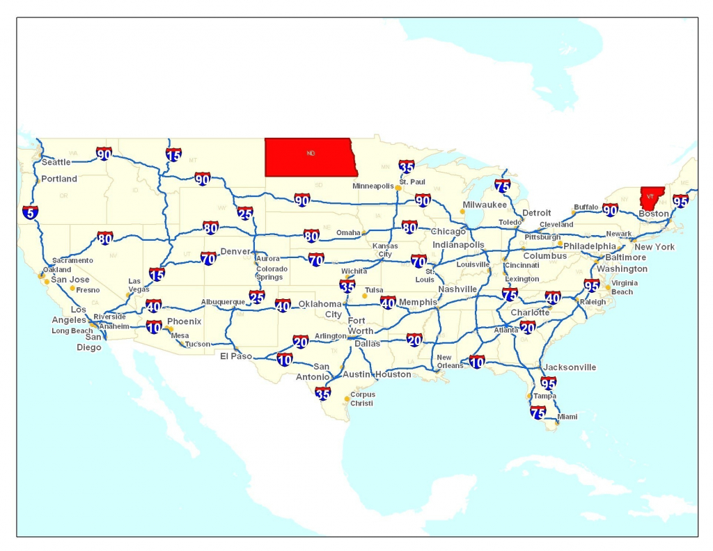 Usa Map With Major Highways | Sksinternational - Printable Us Map With Interstate Highways
