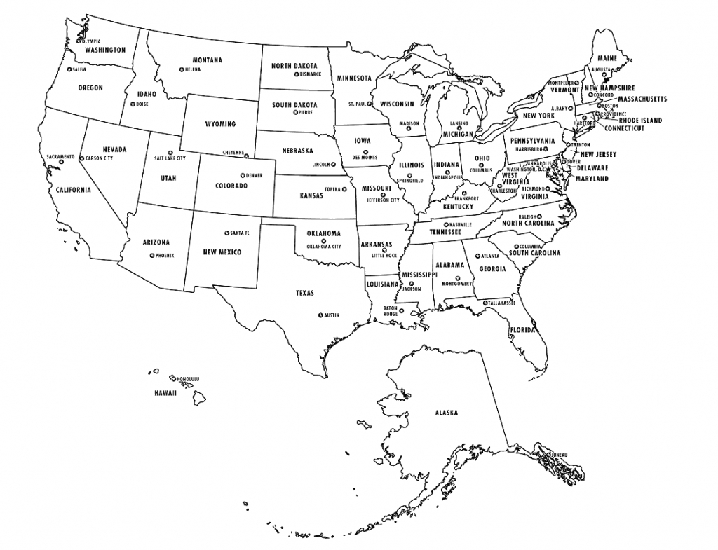 Usa Map With States Names And Capitals | Autobedrijfmaatje - Printable Usa Map With Capitals