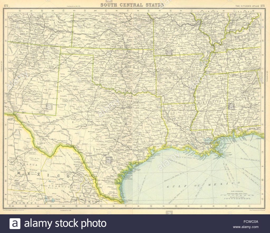 Usa South: Texas Louisiana Oklahoma Arkansas Mississippi Stock Photo - Texas Louisiana Border ...