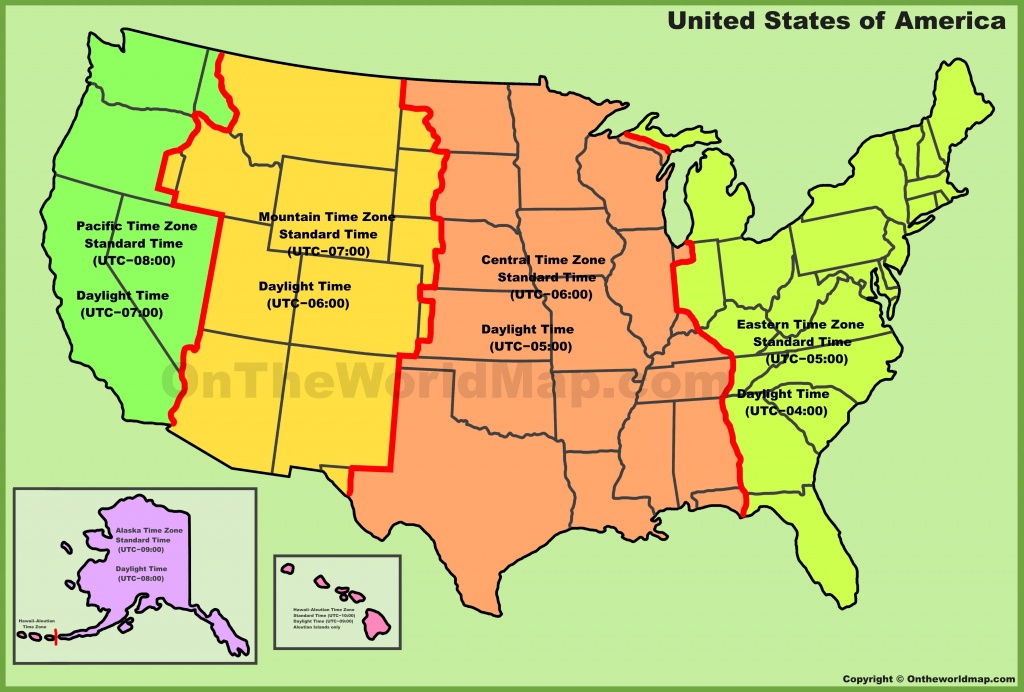 Usa Time Zone Map - Usa Time Zone Map Printable