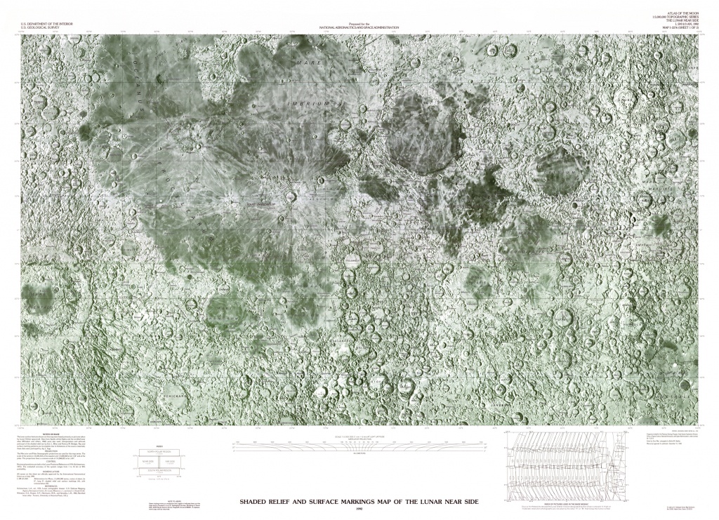 Usgs Shaded Relief Maps Of The Moon - Printable Moon Map