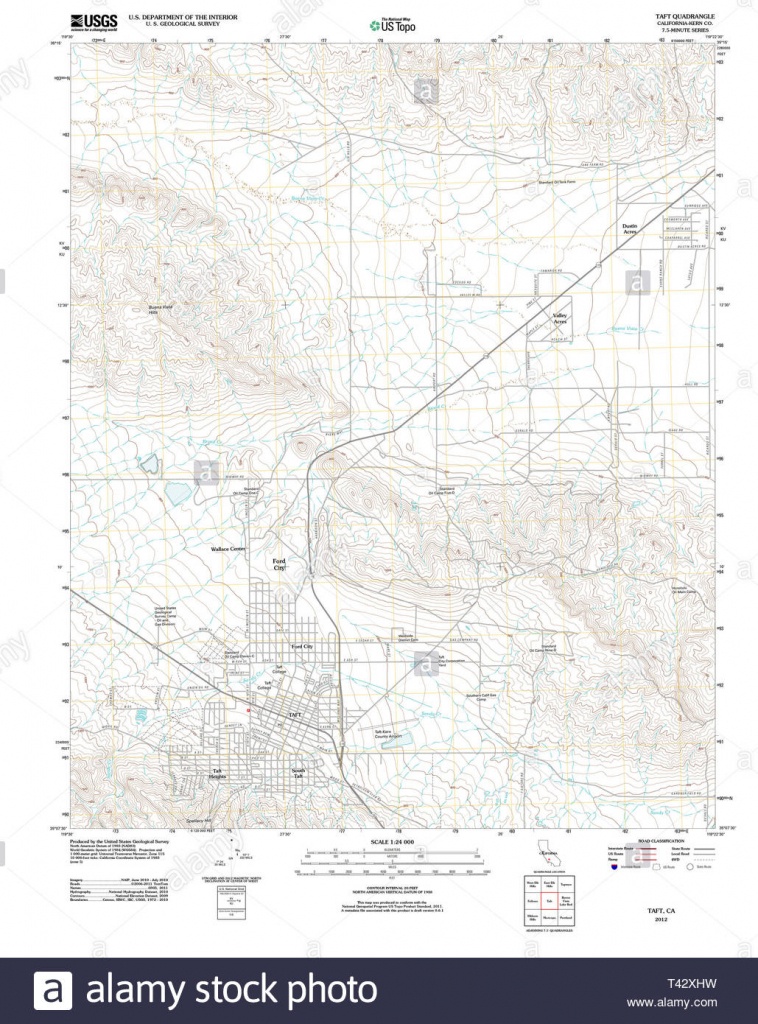Usgs Topo Map California Ca Taft 20120420 Tm Restoration Stock Photo - Taft California Map