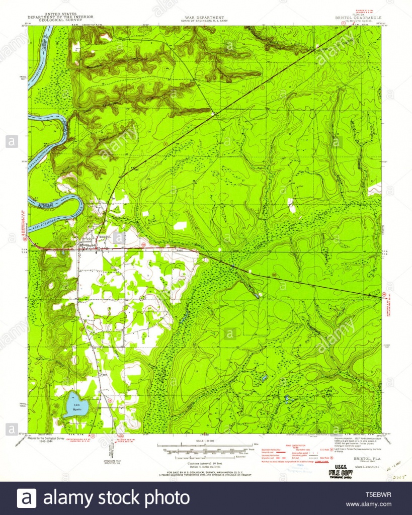 Usgs Topo Map Florida Fl Bristol 345314 1945 24000 Restoration Stock - Bristol Florida Map