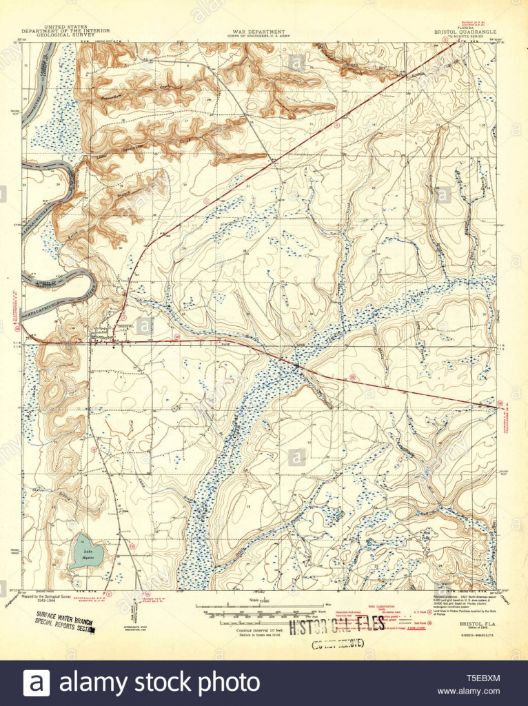 Usgs Topo Map Florida Fl Bristol 345316 1945 31680 Restoration Stock - Bristol Florida Map