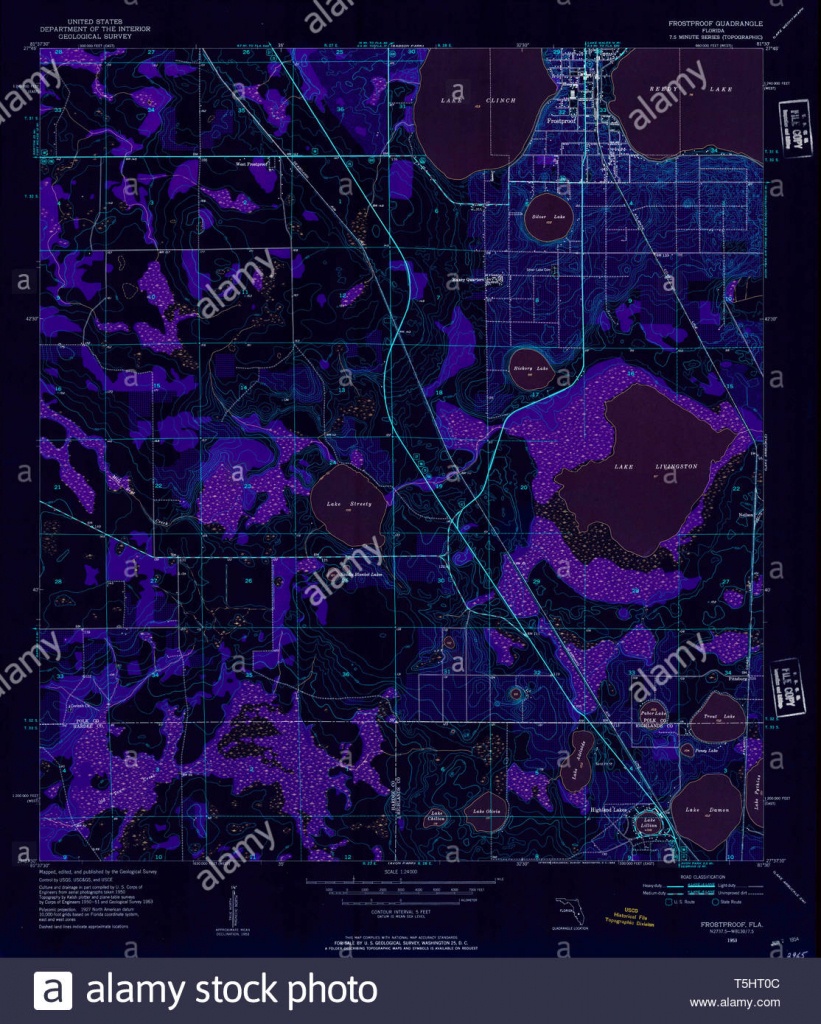 Usgs Topo Map Florida Fl Frostproof 346354 1953 24000 Inverted - Frostproof Florida Map