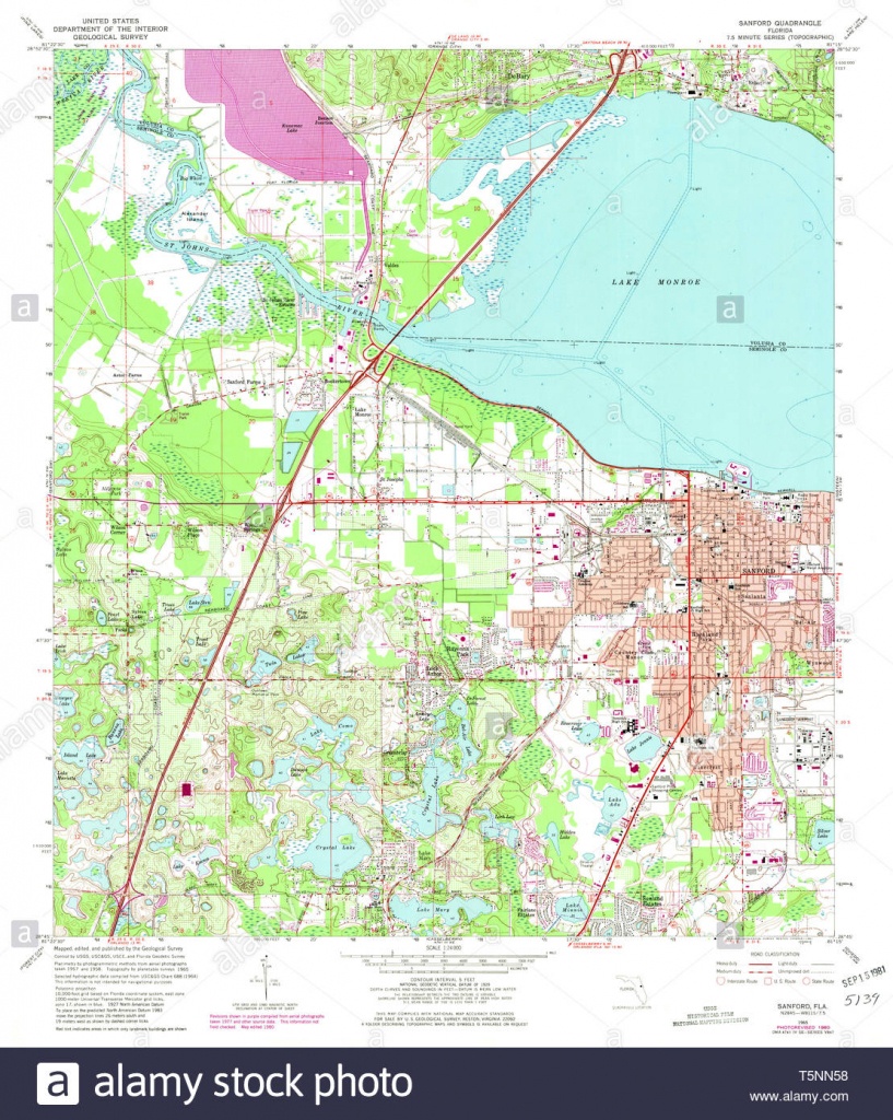 Usgs Topo Map Florida Fl Sanford 348426 1965 24000 Restoration Stock - Sanford Florida Map