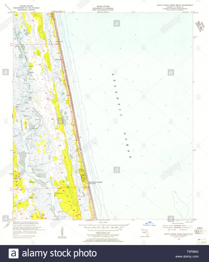 Usgs Topo Map Florida Fl South Ponte Vedra Beach 348580 1952 24000 - Ponte Vedra Florida Map