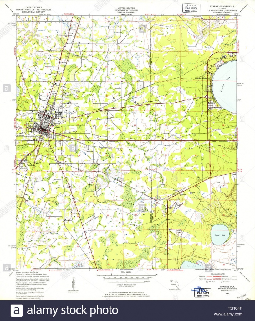 Usgs Topo Map Florida Fl Starke 348694 1949 24000 Restoration Stock - Starke Florida Map