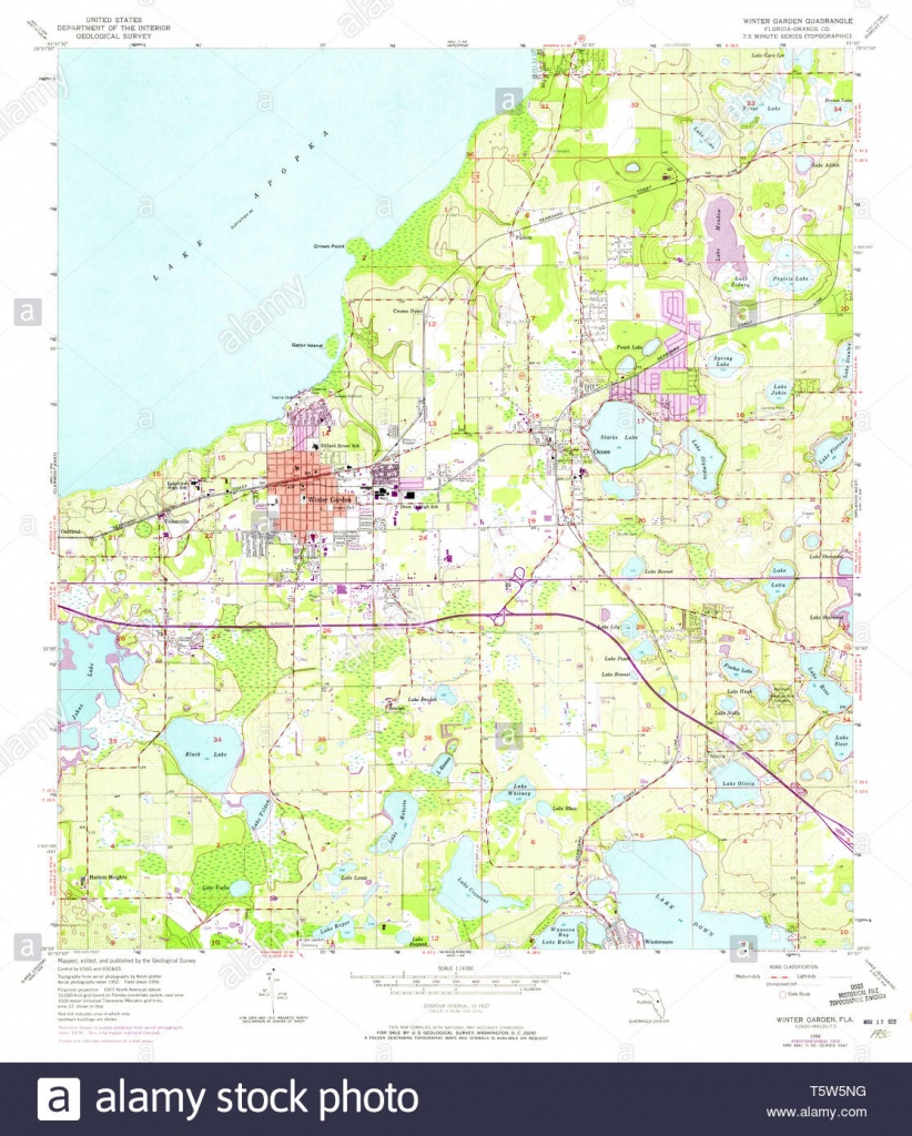 Usgs Topo Map Florida Fl Winter Garden 349143 1956 24000 Restoration - Winter Garden Florida Map