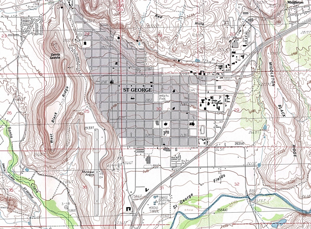 Utah Maps - Perry-Castañeda Map Collection - Ut Library Online - Printable Map Of St George Utah