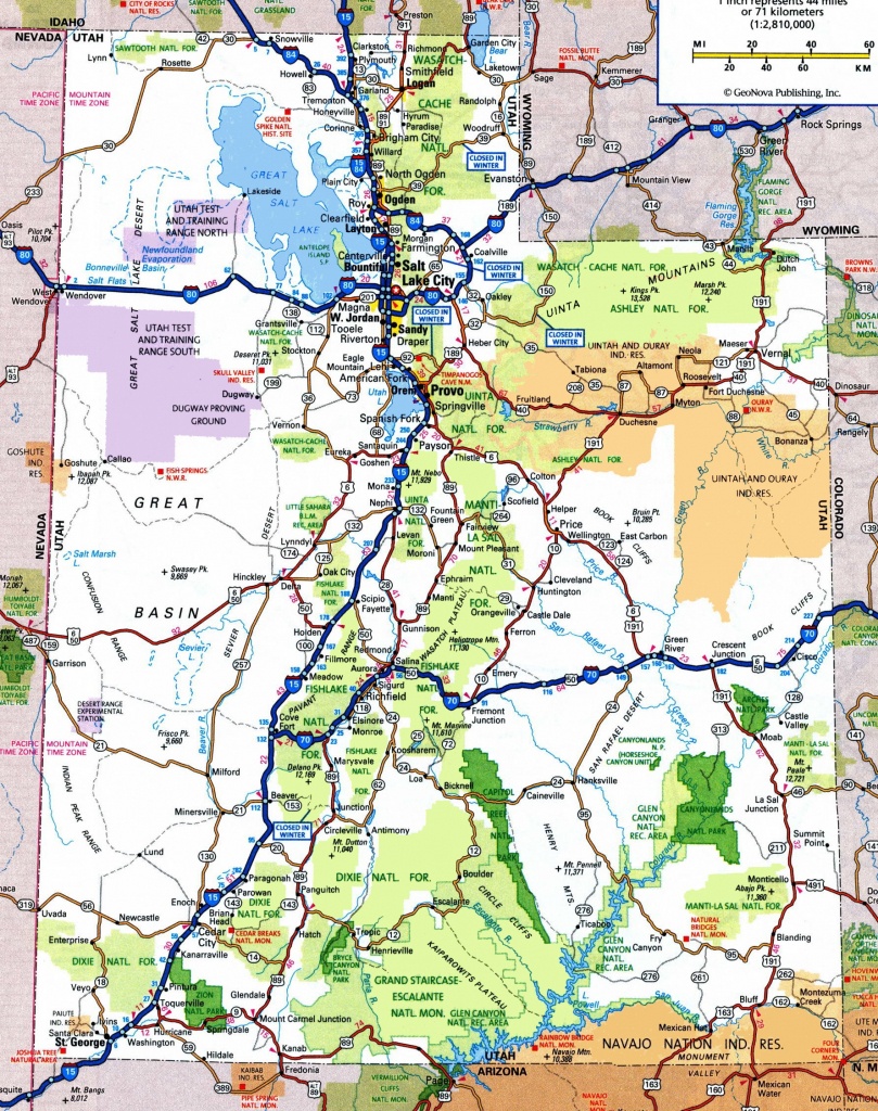 Utah Road Map - Utah Road Map Printable