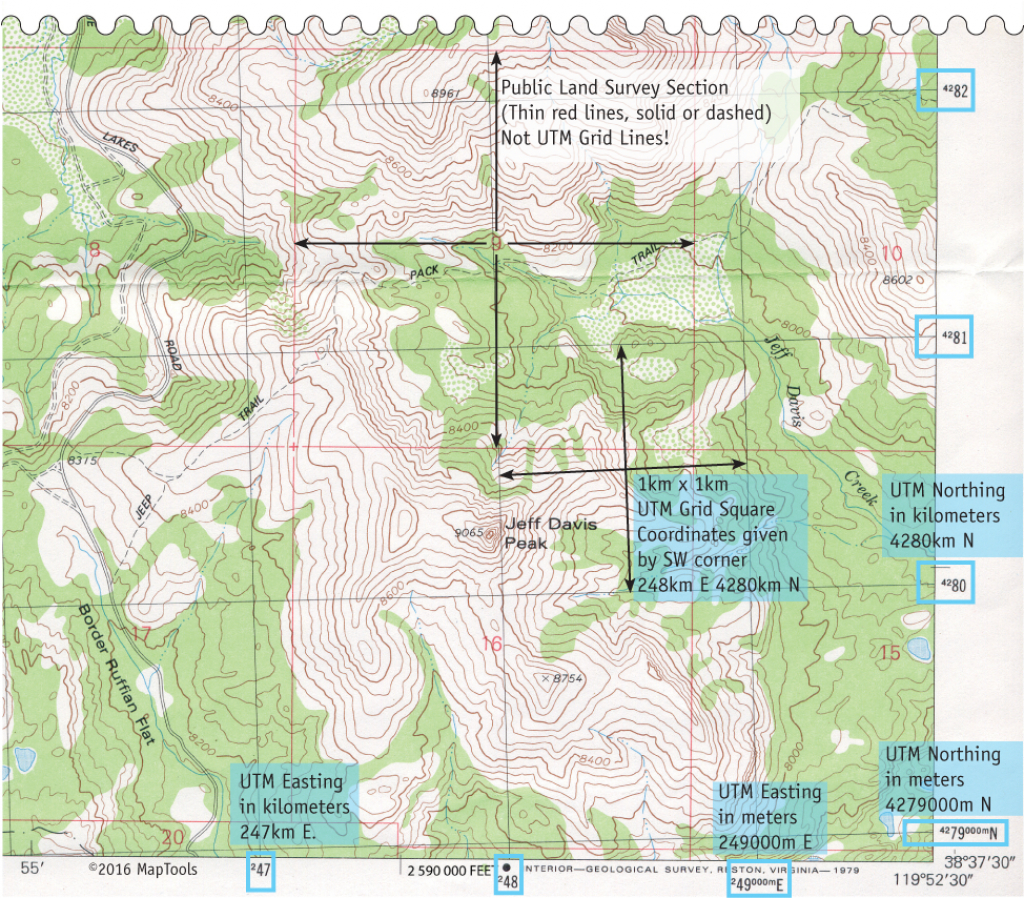 Utm Coordinates On Usgs Topographic Maps Printable Usgs Maps 