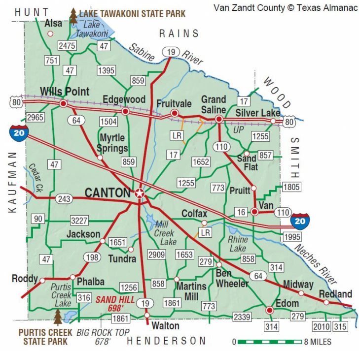 Van Zandt County Texas Map