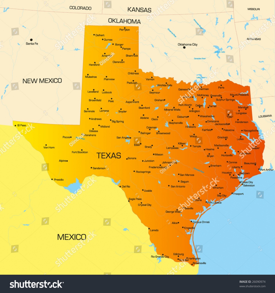 Vector Color Map Texas State Usa Image Vectorielle De Stock (Libre - Alpine Texas Map