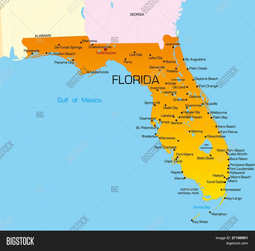 Vector Color Map Vector &amp;amp; Photo (Free Trial) | Bigstock - Big Map Of Florida