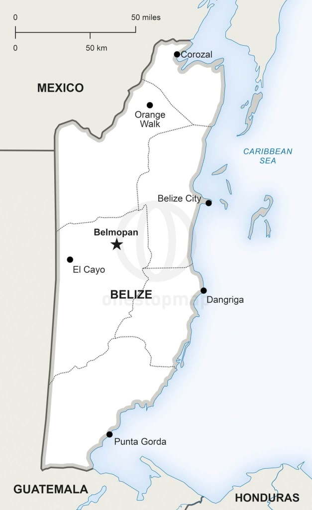 Vector Map Of Belize Political | One Stop Map - Printable Map Of Belize