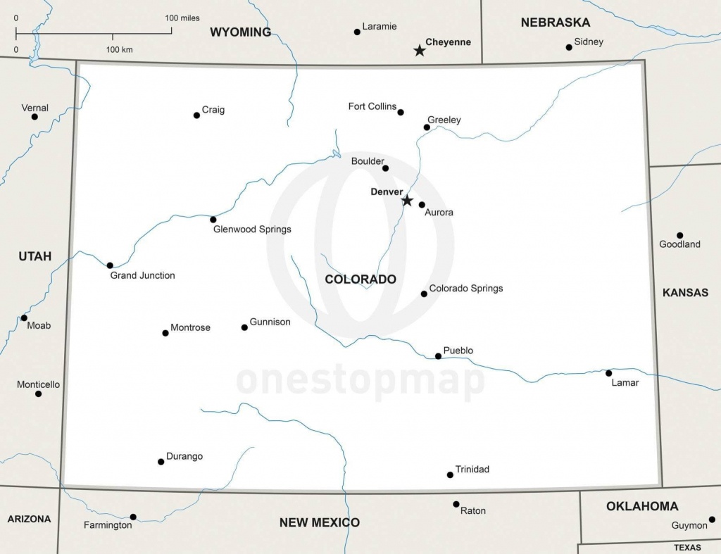 Vector Map Of Colorado Political | One Stop Map - Printable Map Of Colorado