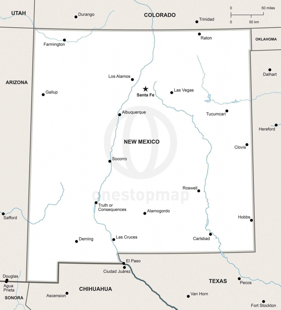 Vector Map Of New Mexico Political | One Stop Map - Printable Map Of New Mexico