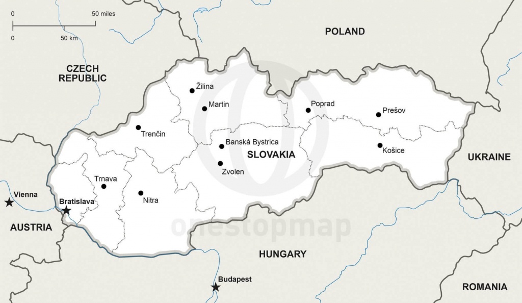 Vector Map Of Slovakia Political | One Stop Map - Printable Map Of Austria