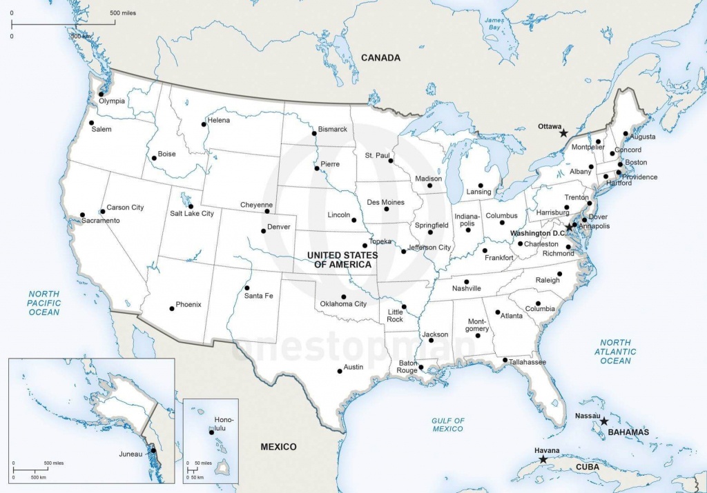 Vector Map Of United States Of America | One Stop Map - Printable Map Of The Usa With States And Cities