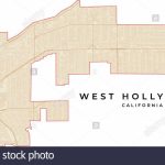 Vector Map Of West Hollywood, California, Usa. Various Colors For   Map Of West Hollywood California