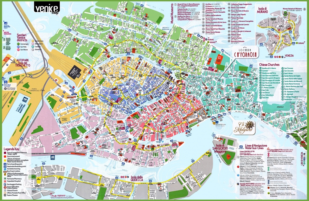 Venice Tourist Attractions Map - Printable Tourist Map Of Venice Italy