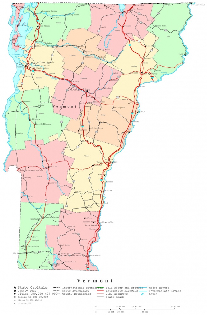Vermont Printable Map - Printable Map Of Vermont