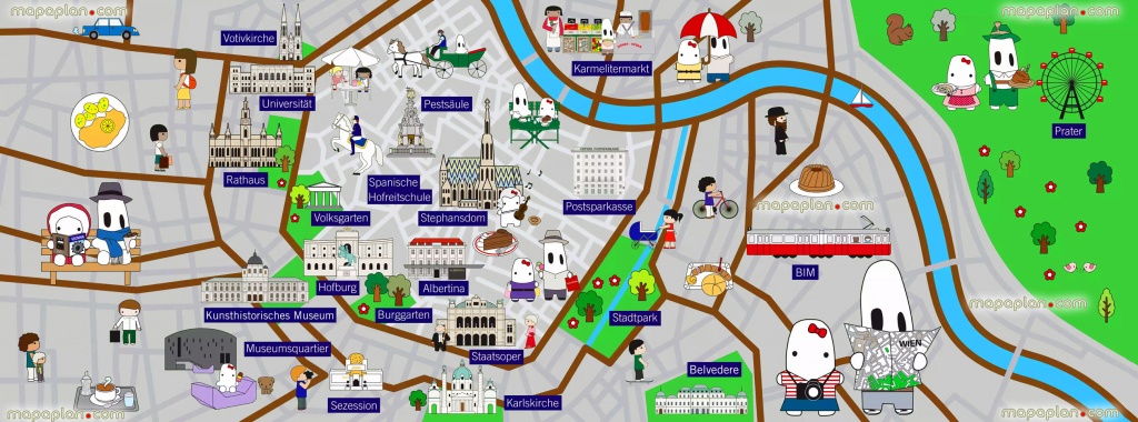 Vienna Map - Colourful Map For Children - Great Family Things To Do - Printable Travel Maps For Kids