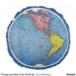 Vintage 1915 Map Of The World Atlas Globe Round Pillow | Zazzle   Round World Map Printable
