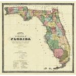 Vintage Florida Map   1870   Antique Florida Maps For Sale