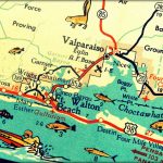 Vintage Map Art Of Destin Florida 8X10 Retro Map Ft Walton Beach   Map Of Destin Florida Area