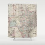 Vintage Map Of Texas (1870) Shower Curtainbravuramedia | Society6   Texas Map Shower Curtain