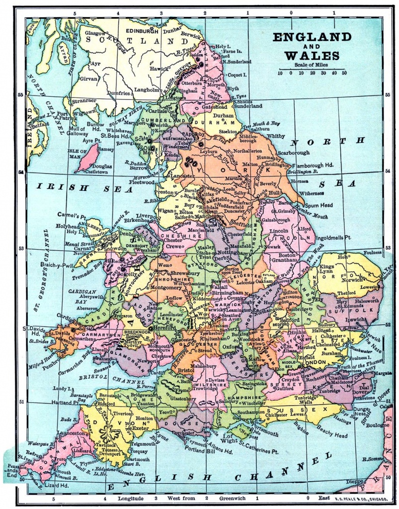 Vintage Printable - Map Of England And Wales | World Of Maps - Printable Map Of Wales