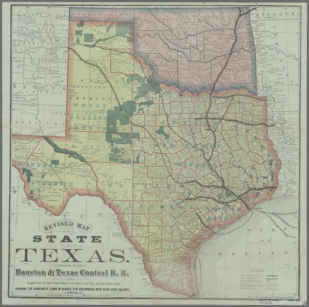 Vintage Texas State Map&amp;quot;vintage Designs | Redbubble - Vintage Texas Map