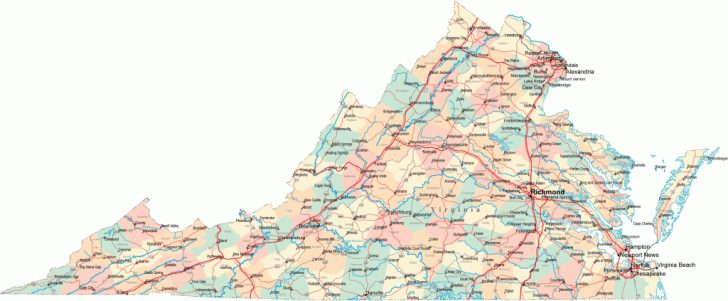 Virginia Road Map - Va Road Map - Virginia Highway Map - Virginia State ...