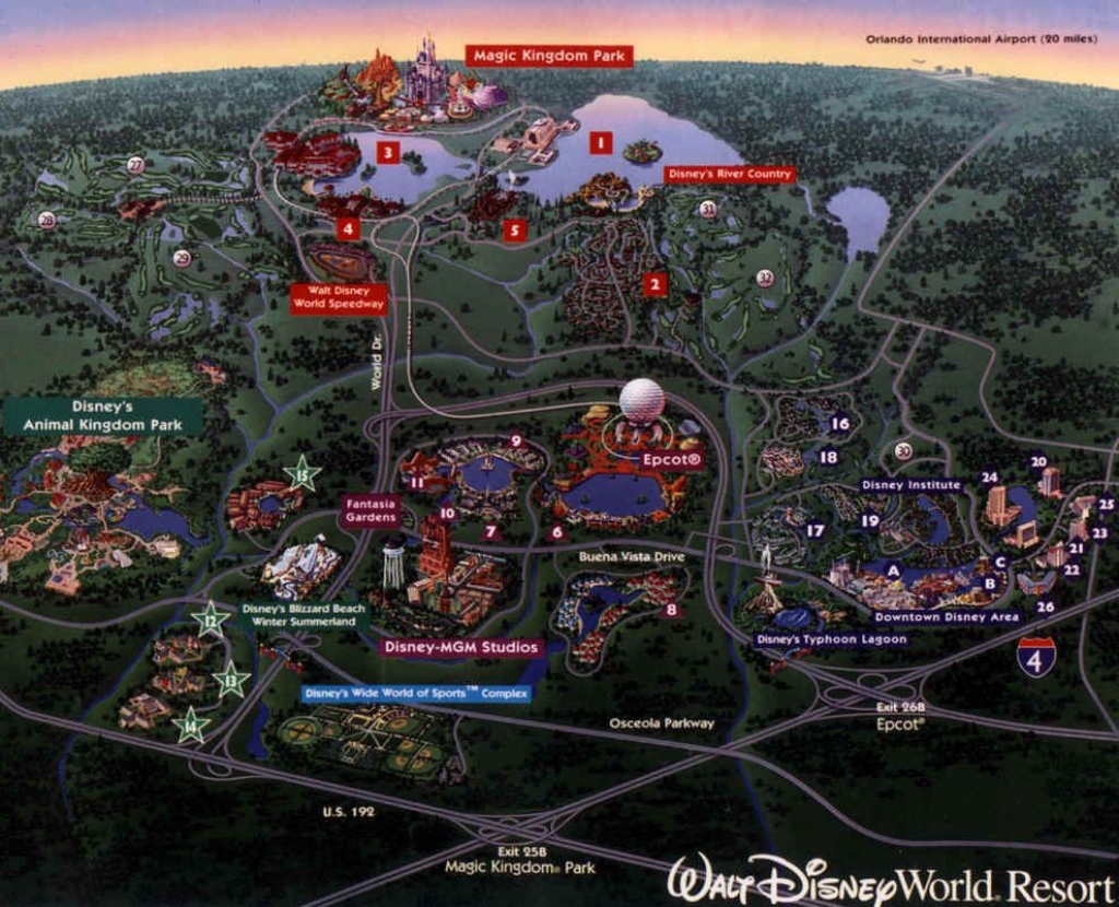 Walt Disney World | Landscape | Disney World Attractions, Disney - Map Of Lake Buena Vista Florida Hotels