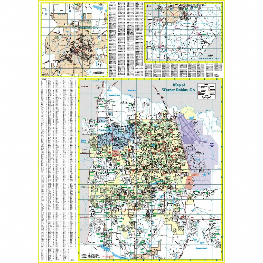Warner-Robbins And Houston County, Ga Wall Map - The Map Shop - Texas Map Store Coupon