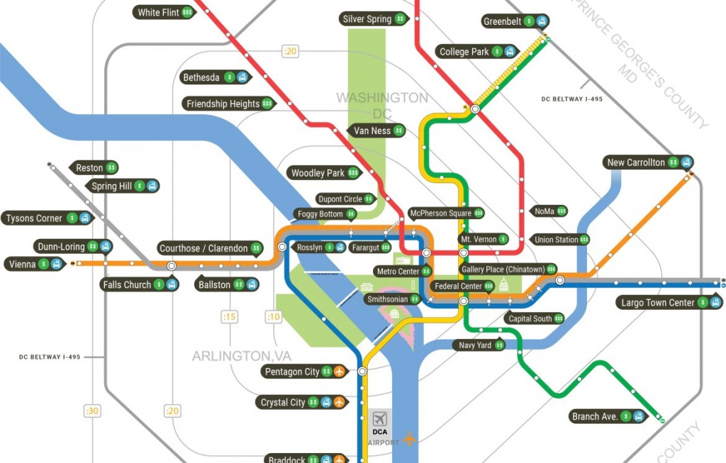 Washington, Dc Hotels Near The Metro - Printable Washington Dc Metro Map