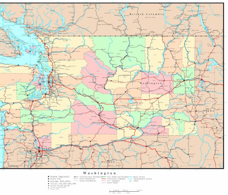 Washington Political Map - Washington State Road Map Printable | Free ...