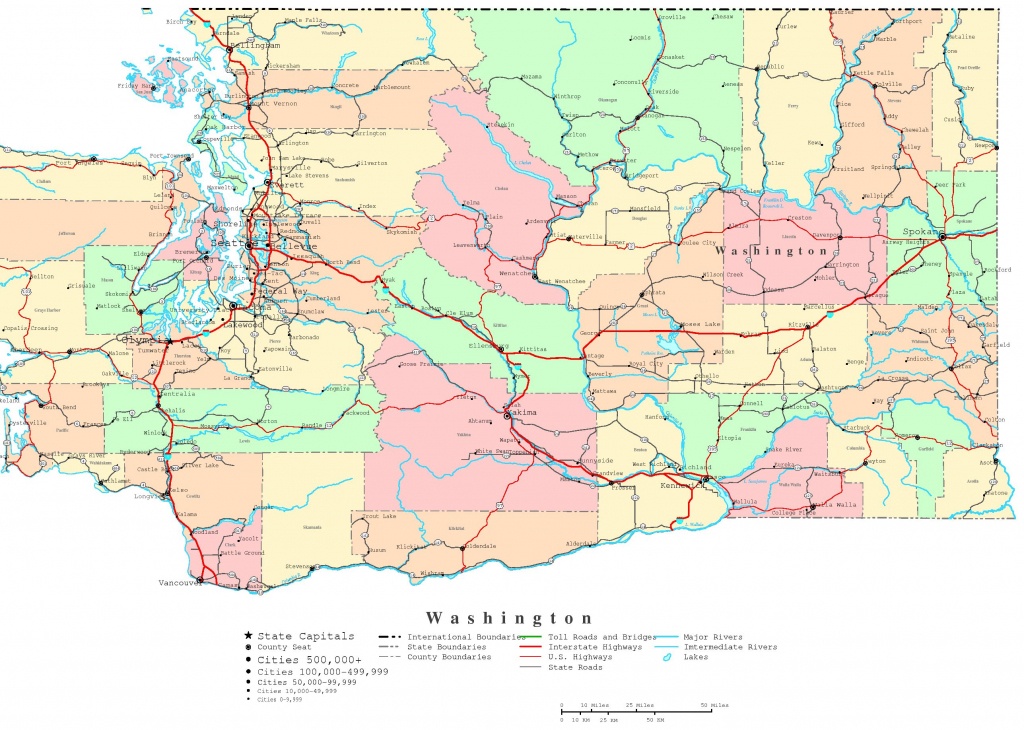 Washington Printable Map - Printable Map Of Seattle Area
